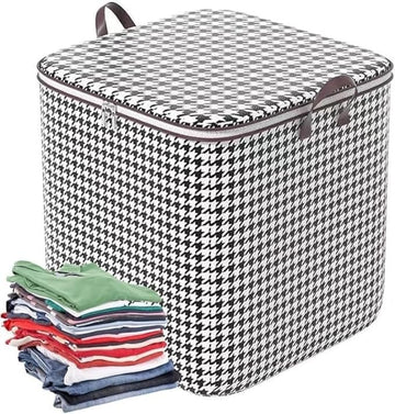 New 100 ltr Foldable Cloth Storage Bag With Zipper & Reinforced Handle pack of 1