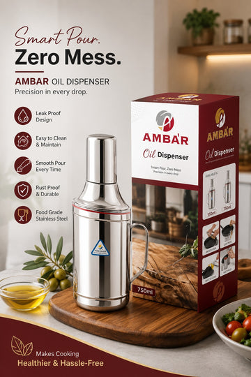 Stainless Steel Oil Dispenser with Handle 750ml