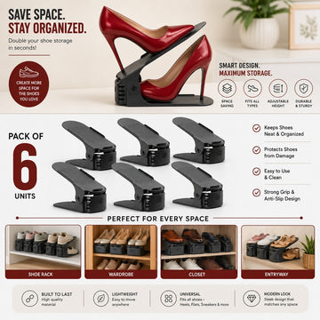 Adjustable Shoes Slot Organiser Pack of 6