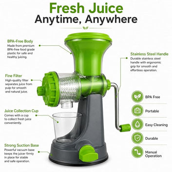 Portable Hand Juicer with Suction Base & Juice Cup
