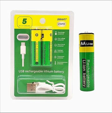 2 Pcs Type C Rechargeable AA Batteries 800mWh - CL-VI-2185
